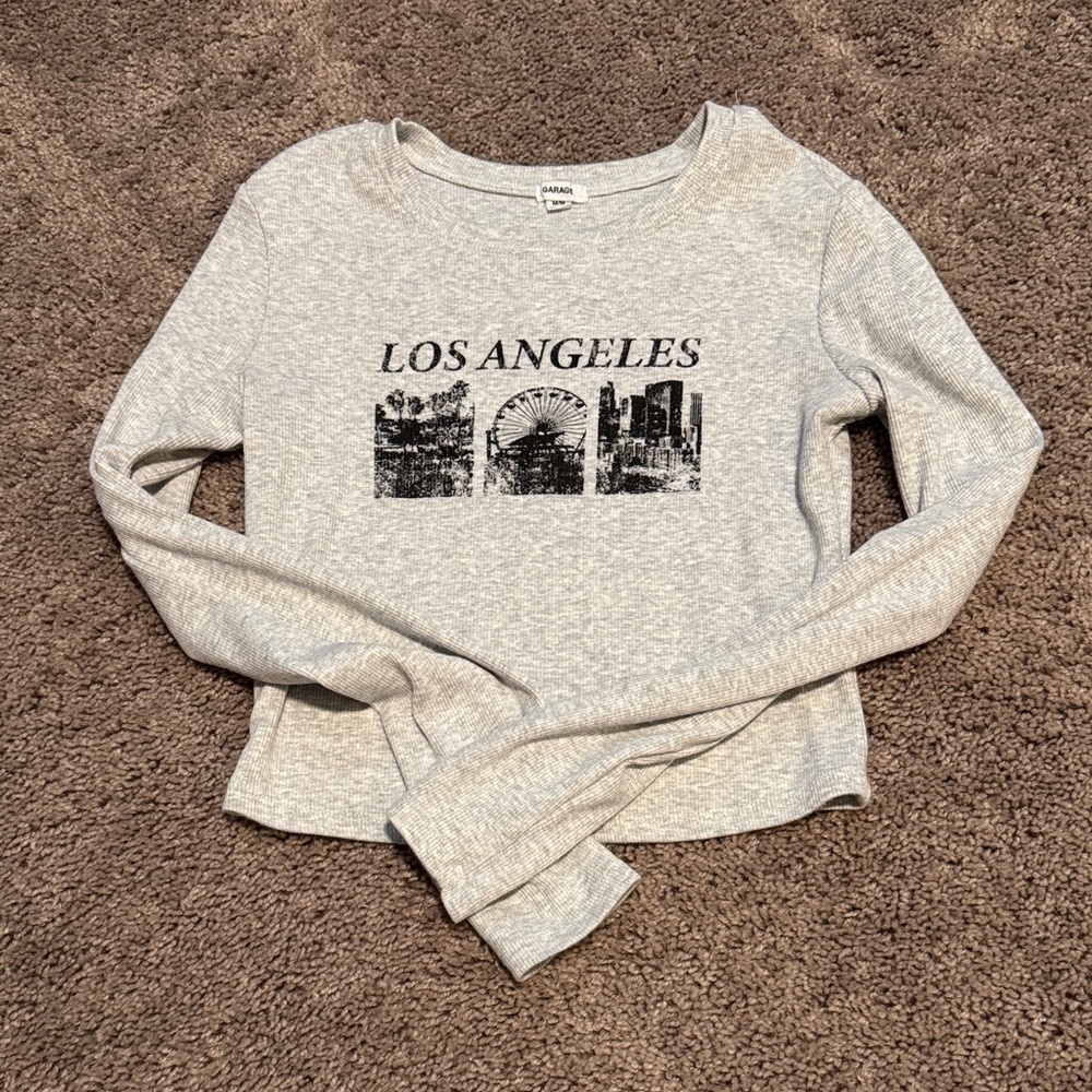 Garage Gray Long Sleeve Los Angeles Baby Tee